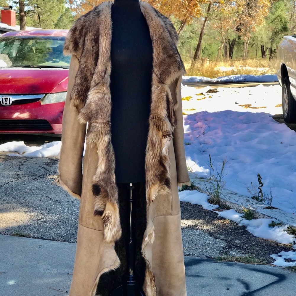Handcrafted Sheepskin Coat Boho Hippie S/M